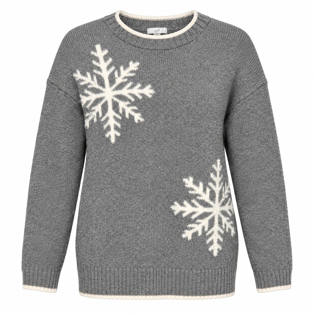 J. Jill Apres Ski Snowflake Sweater Women S Petite Gorpcore Winter Cabincore